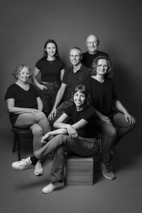 Séance photo multigénérationnelle en Essonne réunissant trois générations